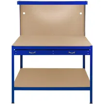 MonsterShop Werkbank mit Lochwand, Schublade & Licht Blau