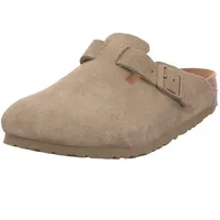 Birkenstock Boston Suede Leather Sandalen faded khaki Gr. 42
