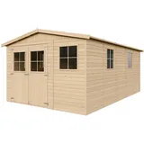 TIMBELA Gartenhaus 4,93 x 3,03 m Beige