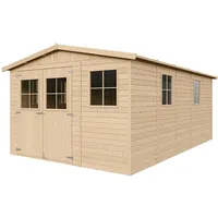 TIMBELA Gartenhaus 4,93 x 3,03 m Beige