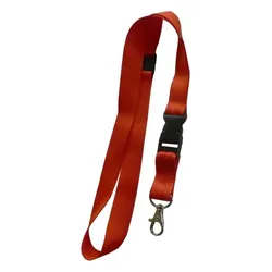 Umhängeband Lanyards Schlüsselanhänger Polyester, drehbarer Karabinerhaken, Steckschnalle, Sicherheitsbruchstelle, rot - 100 Bänder