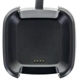 AccuCell Ladegerät passend für die Fitbit Versa schwarz mit USB Kabel 1 Meter, Ladekabel für Fitbit Versa