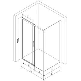 Mexen Omega Duschkabine mit Schiebetür 110 x 190 cm 825-110-090-70-00