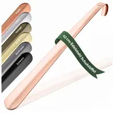 JK Trade Schuhlöffel 42cm Edelstahl Roségold poliert (1-tlg., lang & stabil), Metall Schuhanzieher lang zum Stehen, Aufhängbar, 2mm Extra Stabil rosa