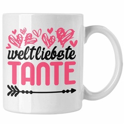 Trendation Tasse Trendation – Beste Tante der Welt Geschenk Tasse mit Spruch Kaffeetasse für Weltliebste Tante weiß