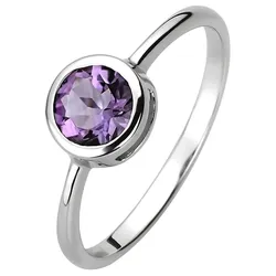 Fingerring JOBO Gr. 56, lila (lila, lila), Fingerringe, Damen, 56, Silber 925 (Sterlingsilber), 925 Silber mit Amethyst