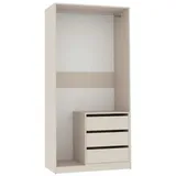 marmex möbel TRES Garderobenschrank 100x206x51 cm Beige/Grau
