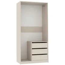 marmex möbel TRES Garderobenschrank 100x206x51 cm Beige/Grau