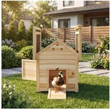 PawHut Entenstall aus Holz 78 x 90 x 92 cm Natur