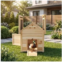 PawHut Entenstall aus Holz 78 x 90 x 92 cm Natur