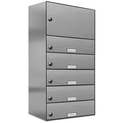 AL Briefkastensysteme 5 Fächer Premium Edelstahl Durchwurf Briefkasten Anlage für Post Post A4, modern, robust, wetterfest, Artikelnummer: 132V5DZ1KS