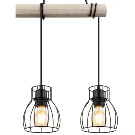GLOBO Mina 3-flg. 50 cm Holz schwarz