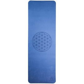 Berk Yogamatte TPE ecofriendly - Blume des Lebens 182 x 61 x 0.6 cm, blau