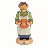 Kleinkunst aus dem Erzgebirge® Müller Erzgebirge Räuchermann groß Glühweinverkäuferin 14x24cm