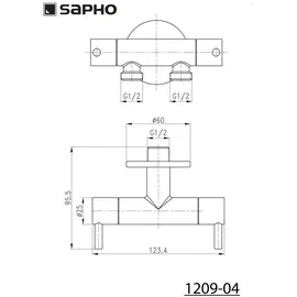 Sapho Doppelventil für WC- und Handbrause-Anschluss, Chrom