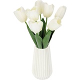 I GE A Kunstblume Real-Touch-Tulpen, Vase aus Keramik