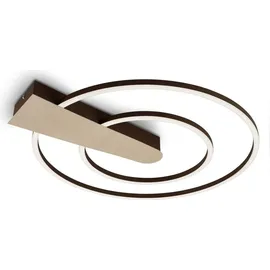 Briloner Leuchten - LED Deckenleuchte dimmbar in 3 Stufen, Memoryfunktion, warmweiße Lichtfarbe, LED Deckenlampe rund, Gold