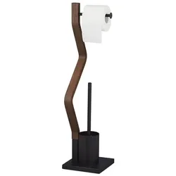 relaxdays 2-in-1 WC-Garnitur mit Zickzack-Standbein, 18.5x75 cm