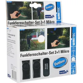 Unitec Funkfernschalterset Outdoor 2 Steckdosen + 1 Fernbedienung Schwarz