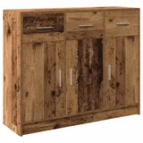 Makastle Buffetschrank mit Stauraum, Sideboard Aufbewahrungsschrank Aufbewahrungsmöbel Standschrank Beistellschrank Flurschrank, Altholz-Optik 91x28x75 cm Holzwerkstoff