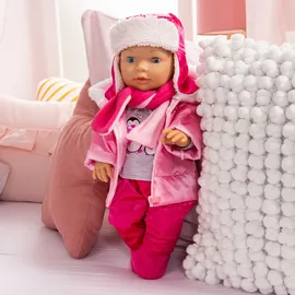 Bayer Puppenkleidung Winterjacke Pink/Grau (42-46 cm)