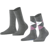 Burlington Damen Socken Everyday Mix Vorteilspack - Raute und Uni, One Size, 36-41 Rosa Pack