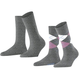 Burlington Damen Socken Everyday Mix Vorteilspack - Raute und Uni, One Size, 36-41 Rosa Pack