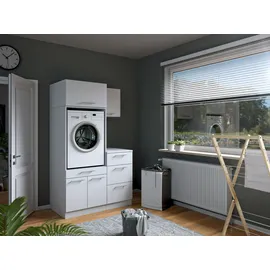laundreezy Mehrzweckschrank-Set 118 x 200 x 68 cm Weiß