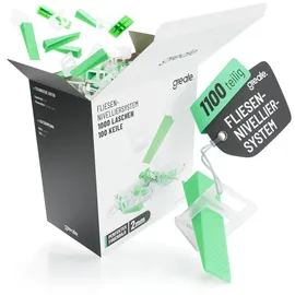 greate Fliesen Nivelliersystem 2mm - 100 Keile - 1000 Laschen - 100 Keile