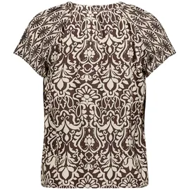 Cartoon Shirtbluse mit Rüschen Patch Braun/Cream 42