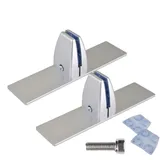 Stabile Kaminschutzgitter Halterung - 2 Stück Metall Standfüße, 20cm Metall Basis Ständer | Mit Verstellbaren Clips Für Glasplatten | Robustes Zubehör Für Kamin Panel, Sicherer Stand Im Winter