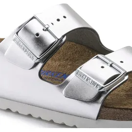 Birkenstock Arizona Weichbettung Naturleder schmal metallic silver 37