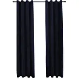 vidaXL Verdunkelungsvorhang Ösen 140 x 245 cm samt schwarz