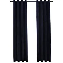 vidaXL Verdunkelungsvorhang Ösen 140 x 245 cm samt schwarz