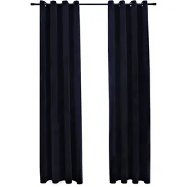 vidaXL Verdunkelungsvorhang Ösen 140 x 245 cm samt schwarz