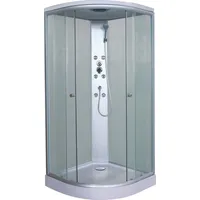 Sanotechnik Komplettdusche Portland, BxT: 90x90 cm, Sicherheitsglas, 1-tlg., Viertelkreisdusche silberfarben