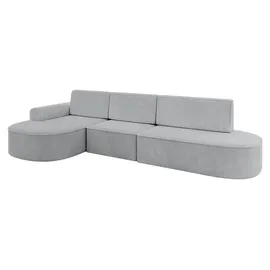 altdecor Eckcouch Cord 5-Sitzer Grau