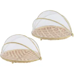 KSD 1 Abdeckhaube für Lebensmittel Bambus 35cm Fliegenschutz Insektenschutz Obstnetz Obstfliegen Schutz Obsthaube Fruchtfliegen Natur