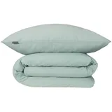 SCHIESSER Bettwäscheset Laura - Baumwoll Seersucker - 2-teilig - 135 x 200 cm - Hellpetrol