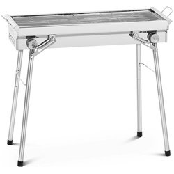 Royal Catering Holzkohlegrill - klappbar - mit 2 Rosten - 41 x 25 / 31 x 25 cm - Edelstahl / verzinkter Stahl -