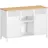 Songmics Sideboard 120 x 80 x 40 cm Mattweiß/Eichenbeige