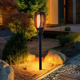 Expo Börse Solarleuchte Kunststoff H 78 cm 4er Set schwarz