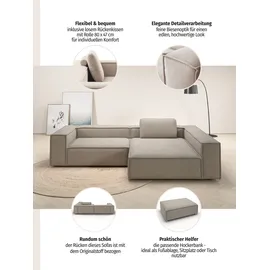Home Affaire Ecksofa HOME AFFAIRE "Watertown, moderne XXL L-Form, 306 cm breit", weiß, B:306cm H:68cm T:191cm, 96% Polyester, 4% Nylon, Sofas, Ecksofa, Komfortabel mit tiefer Sitzfläche – ideal für große Wohnräume