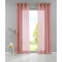 Yasmin 2er Set Ösengardinen HxB 245x140 cm Altrosa Transparent »Basel« Gardine Bleiband Store Vorhang, 20332TR2