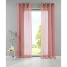 Yasmin 2er Set Ösengardinen HxB 245x140 cm Altrosa Transparent »Basel« Gardine Bleiband Store Vorhang, 20332TR2
