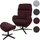 Mendler Relaxsessel HWC-L12 Stoff/Textil 0 x 0 x 0 cm Bordeaux mit Hocker