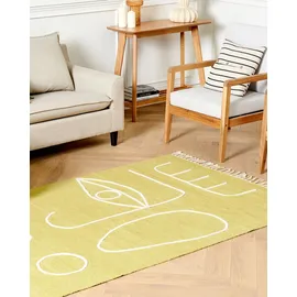 Beliani Outdoorteppich Yavu Gelb 140 x 200 cm