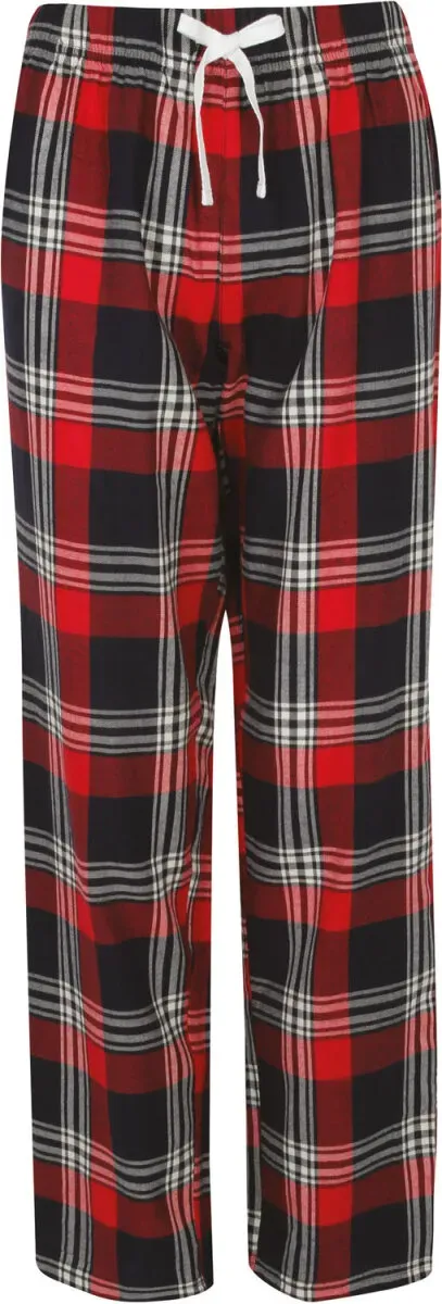 SF Women Damen tartan lounge trousers Schlafanzug SK083 white-pink check XXS