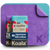 Koala Objektiv-Reinigungstuch, japanische Mikrofaser, Brillenreinigungstücher, Brillengläserreiniger, Brillen, Kamera, VR/AR-Headset und Bildschirmreiniger, Blau und Violett (2 Stück)