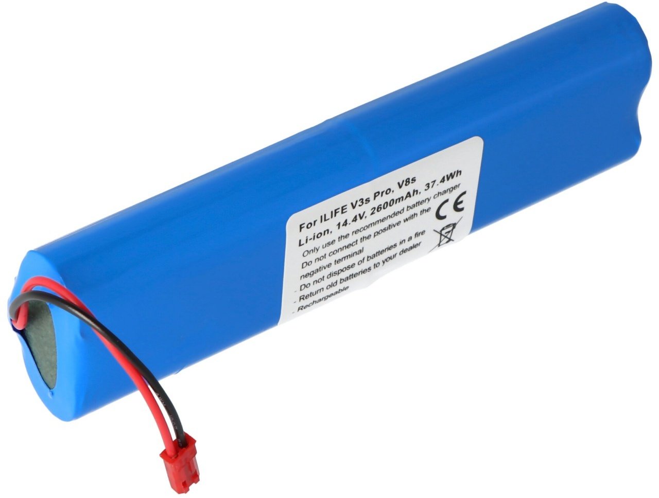 Akku passend für ILIFE V3s Pro, V8s, Li-Ion, 14,4V, 2600mAh, 18650B4-4S1P-AGX-2 37,4Wh